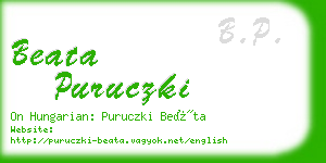 beata puruczki business card